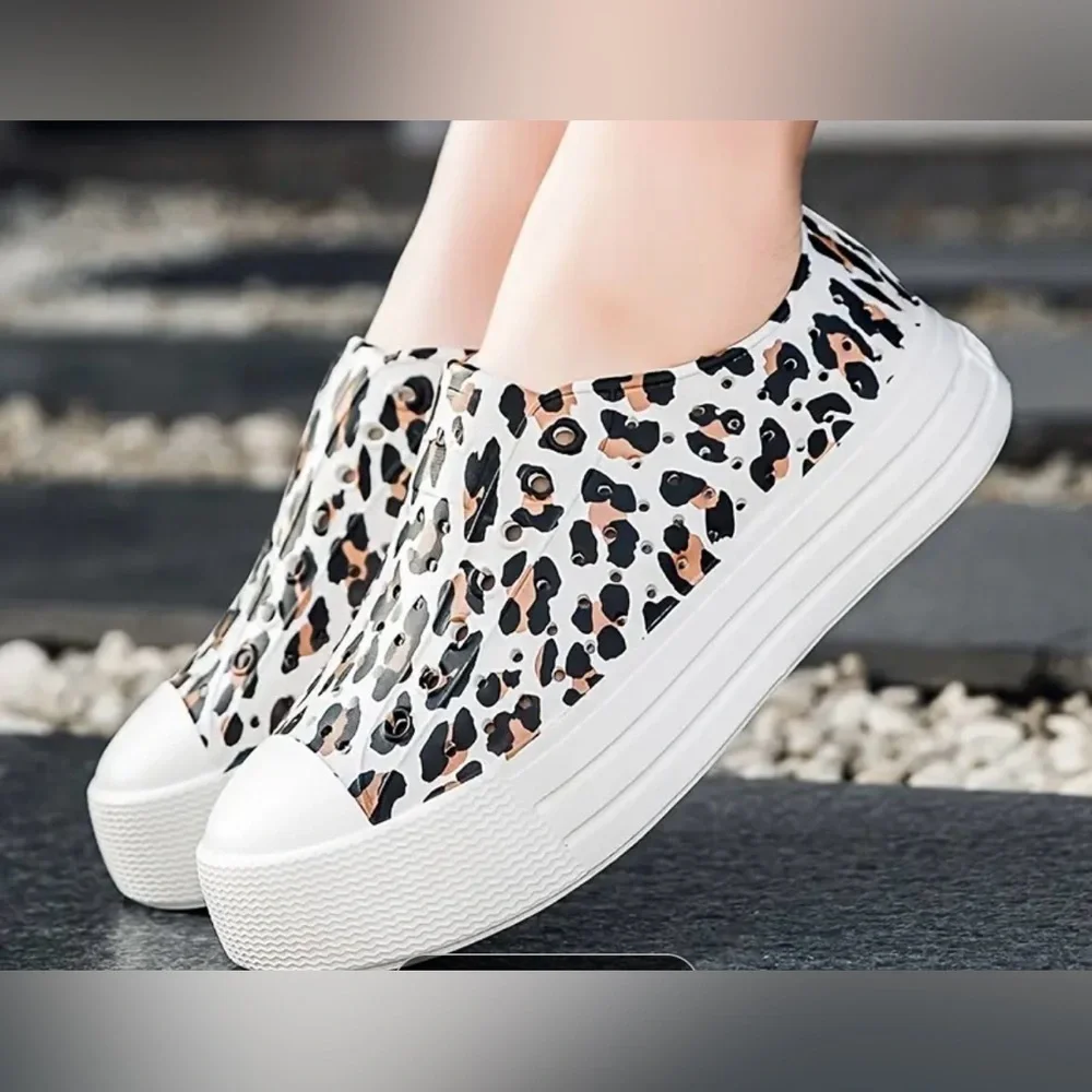 Leopard Print EVA Slip-On Sneakers